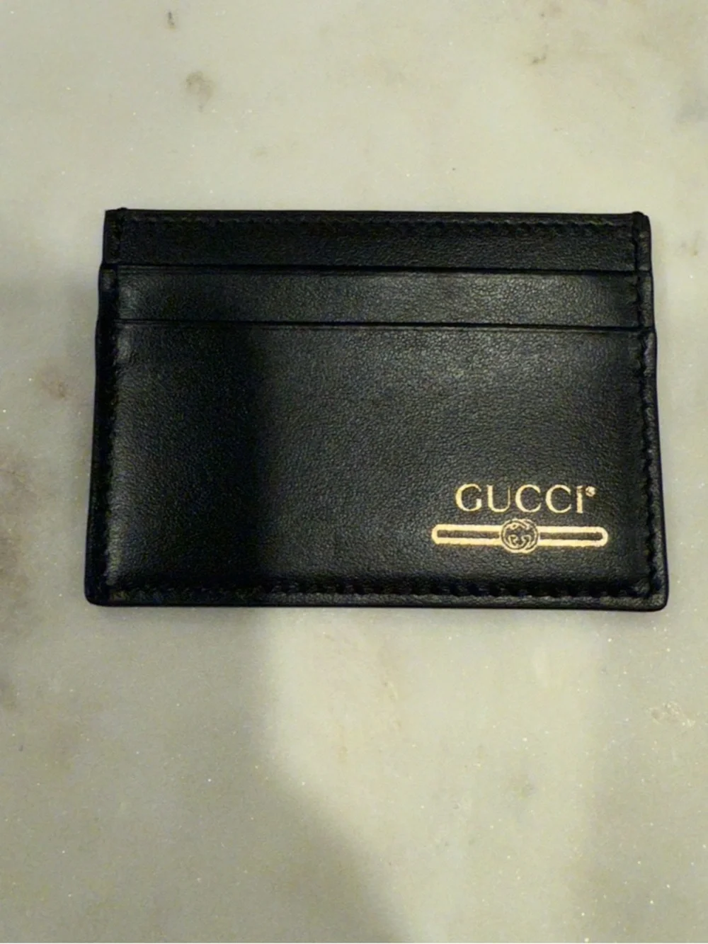 New with box men’s Gucci Black Leather Card Holder - Men's Accessories